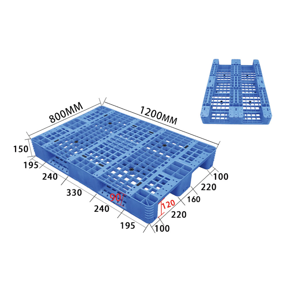 DDC1208 滑り止めの積み重ね可能なプラスチックパレット